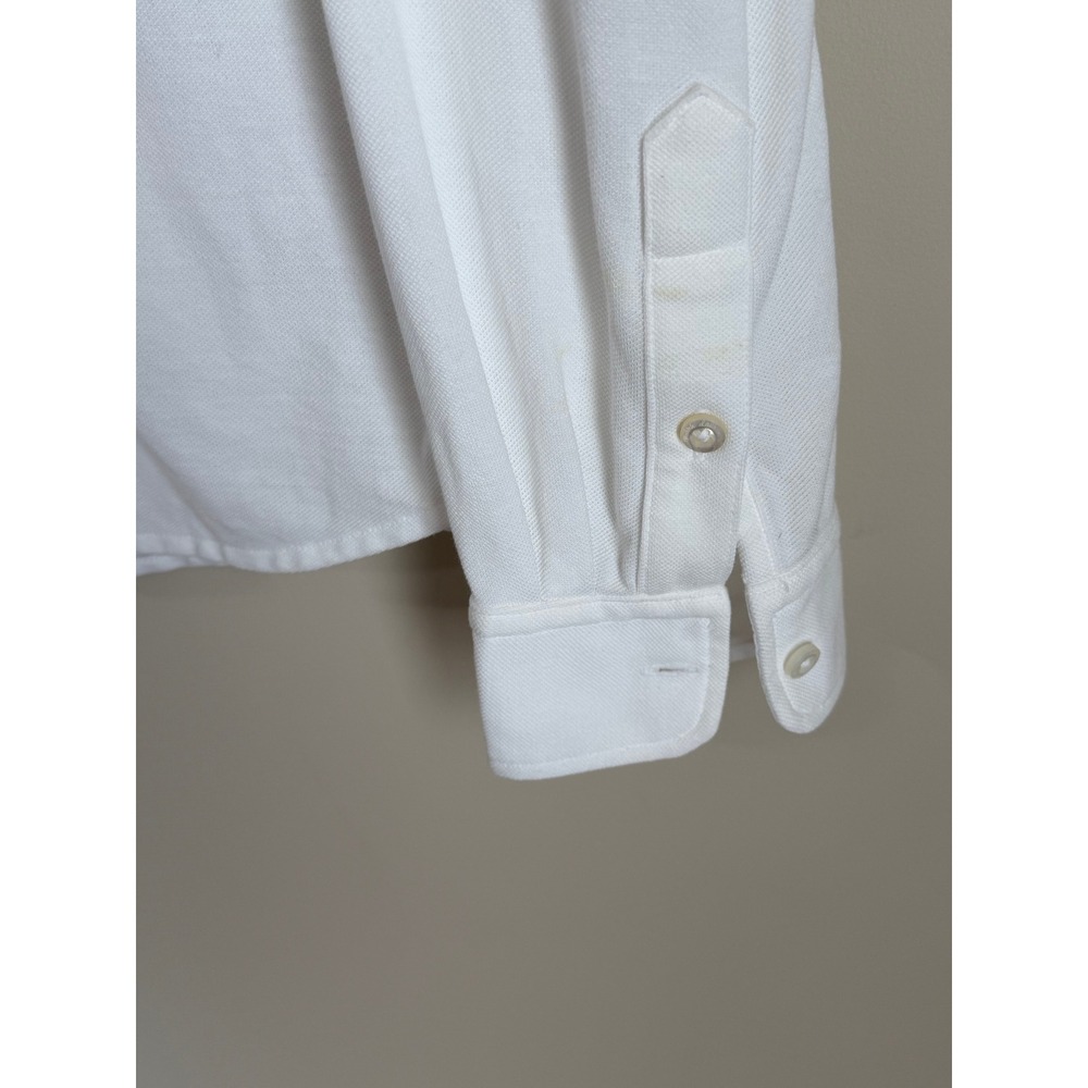Ralph Lauren Purple Label Polo Button Down Mens XL White Pique Long Sleeve - Picture 6 of 12